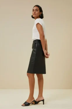 Rokken*By bar basic leather skirt | black