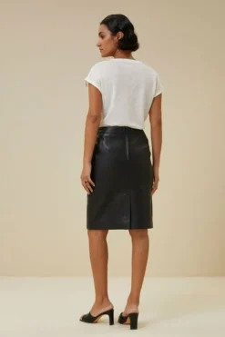 Rokken*By bar basic leather skirt | black