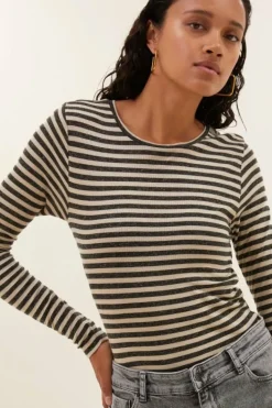 Tops & Shirts*By bar basic ls stripe top | chalk