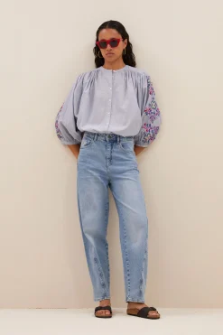 Blouses*By bar becky pinstripe blouse | indi grey