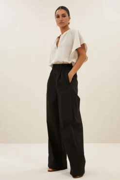 Broeken*By bar benji poplin pants | black
