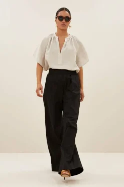 Broeken*By bar benji poplin pants | black
