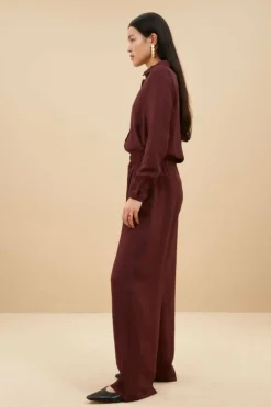 Broeken*By bar benji satin stripe pants | pecan