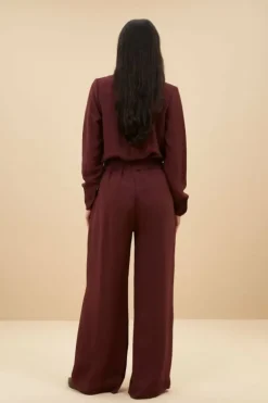 Broeken*By bar benji satin stripe pants | pecan