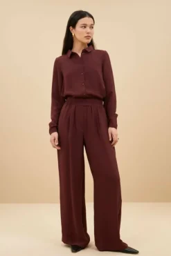 Broeken*By bar benji satin stripe pants | pecan