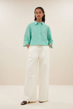 Blouses*By bar bernie blouse | green seer stripe