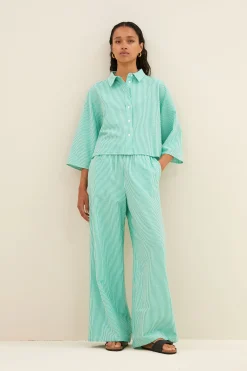Blouses*By bar bernie blouse | green seer stripe
