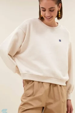 Sweaters|Truien*By bar bibi logo sweater | oyster melee