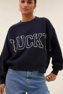 Sweaters|Truien*By bar bibi patchwork sweater | midnight