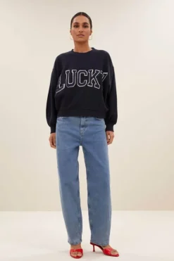 Sweaters|Truien*By bar bibi patchwork sweater | midnight
