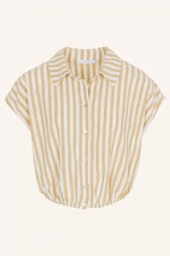 Blouses*By bar bieke linen stripe blouse | ochre