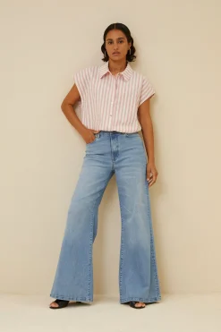Blouses*By bar bieke linen stripe blouse | bubblegum