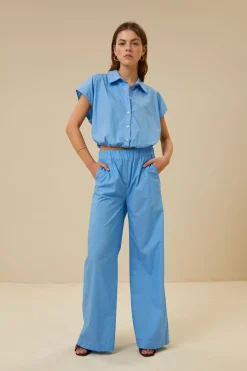 Blouses*By bar bieke poplin blouse | aquarius