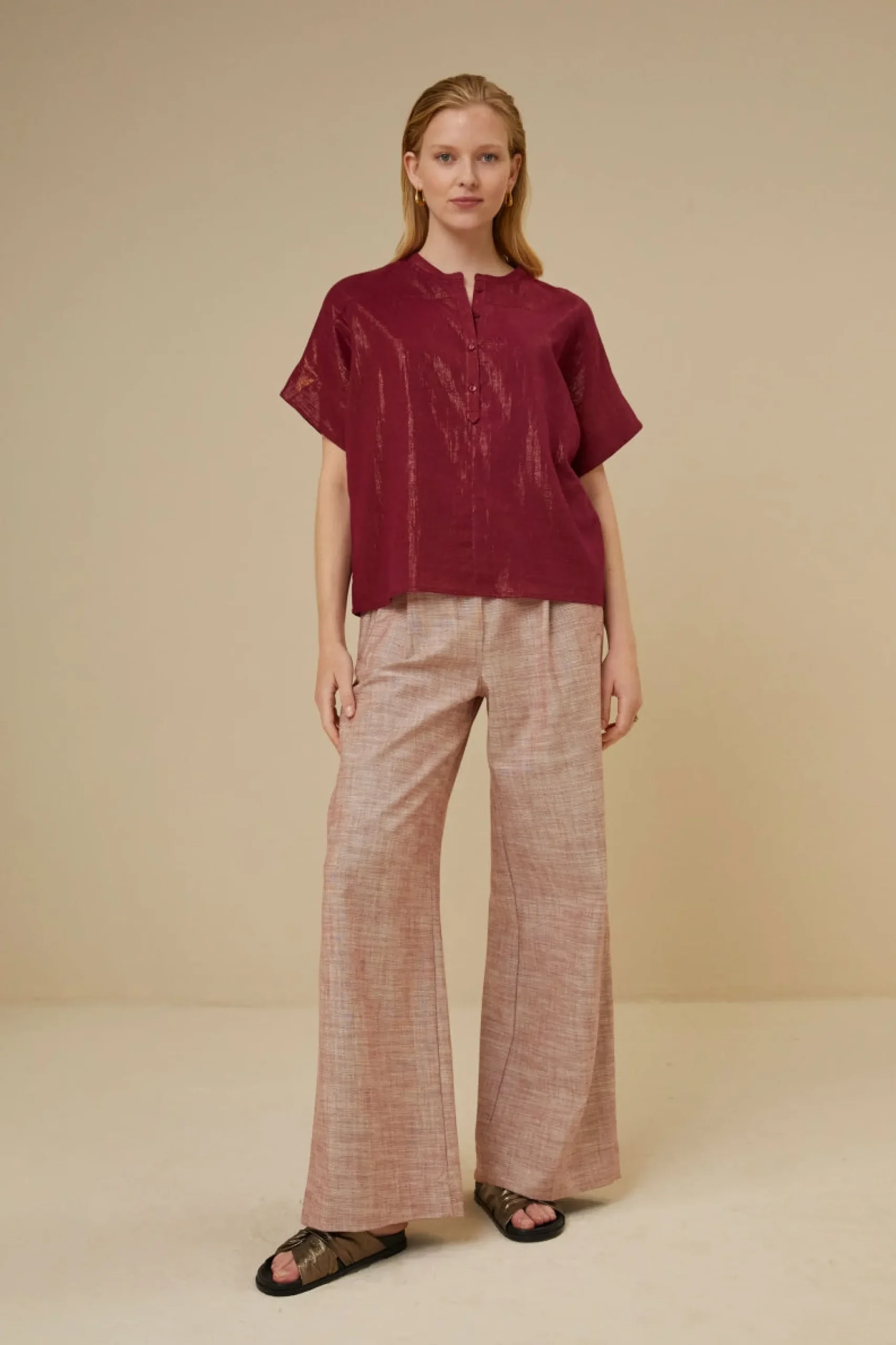Blouses*By bar bo metallic blouse | grenache