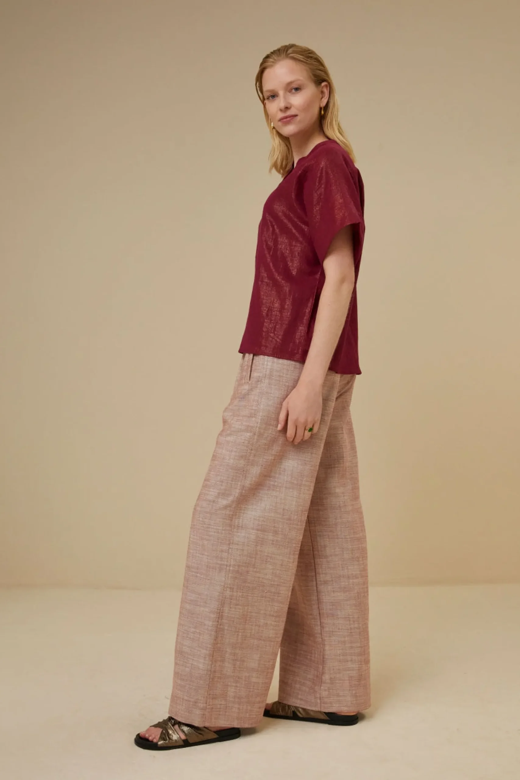 Blouses*By bar bo metallic blouse | grenache