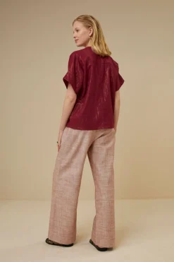 Blouses*By bar bo metallic blouse | grenache