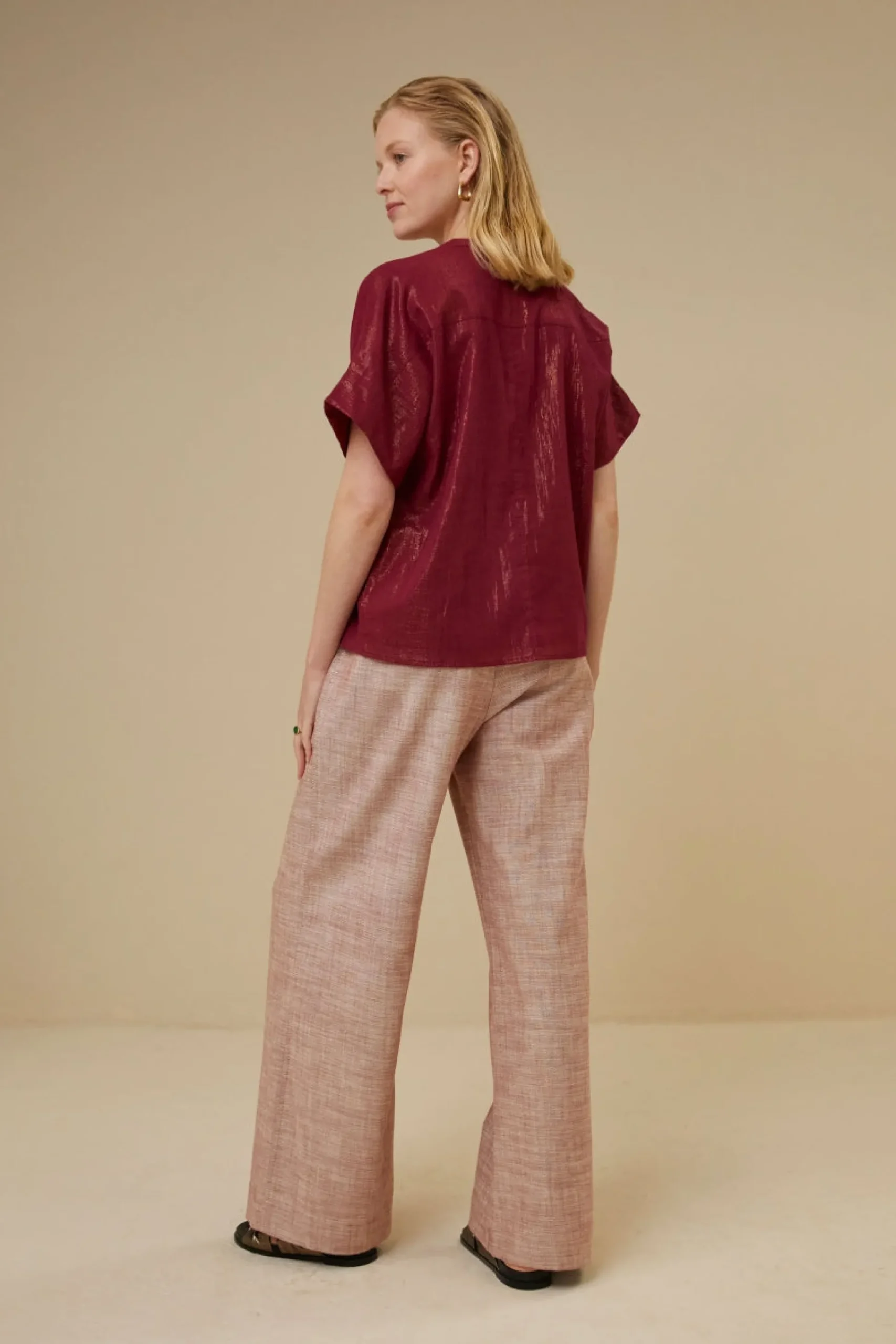 Blouses*By bar bo metallic blouse | grenache