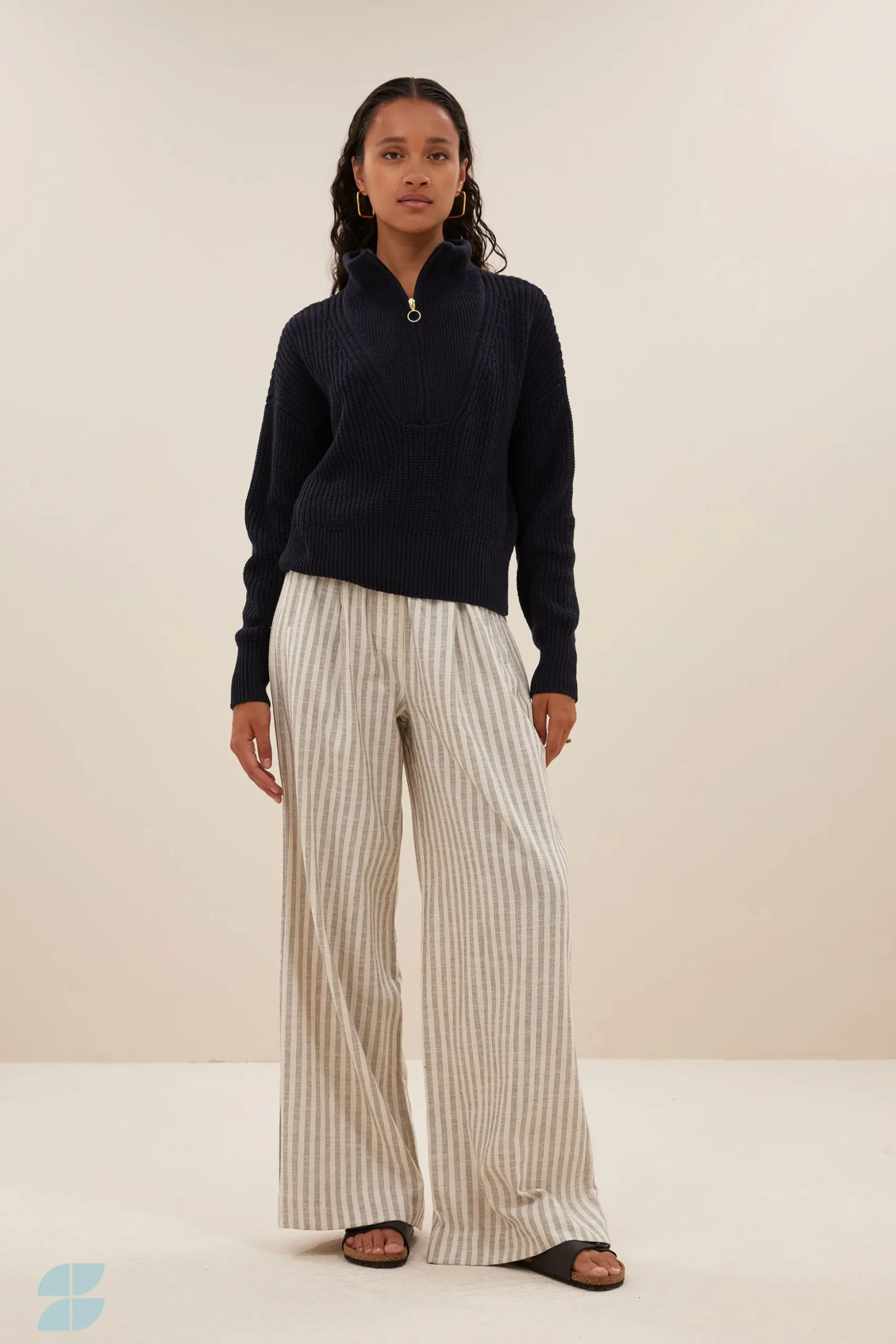 Truien*By bar boxy beau cotton pullover | midnight