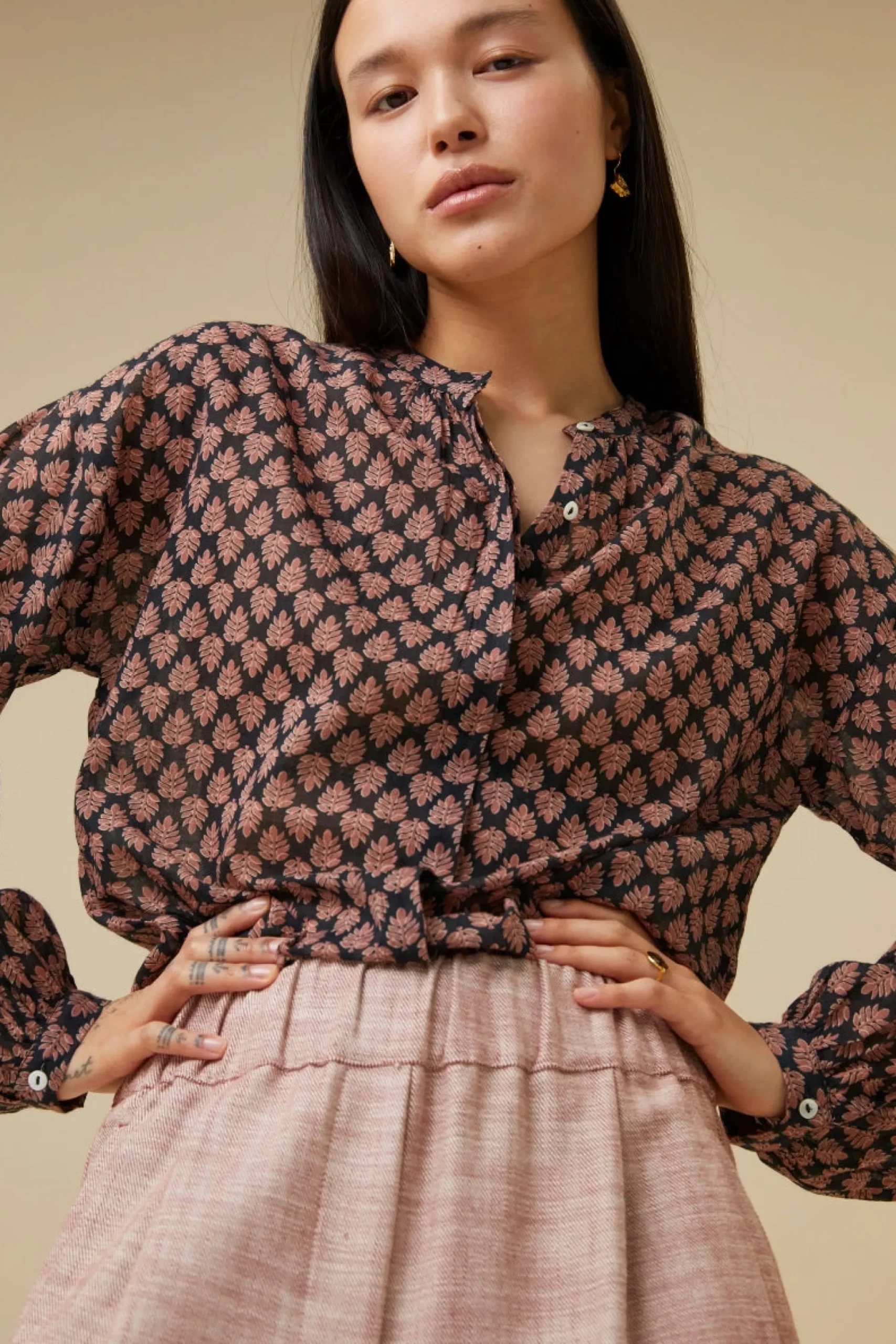Blouses*By bar cecile leaf blouse | leaf print