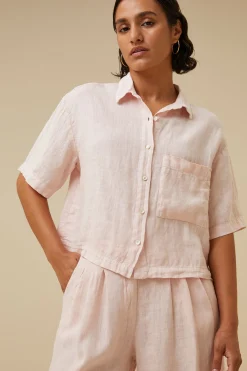 Blouses*By bar cris linen blouse | cipria pink