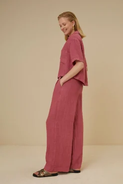 Blouses*By bar cris linen blouse | raspberry