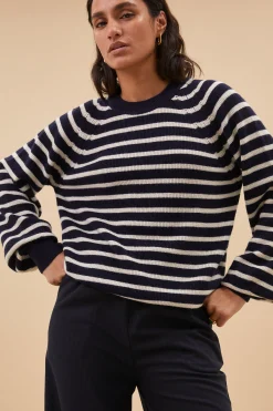 Truien*By bar duccio stripe pullover | midnight