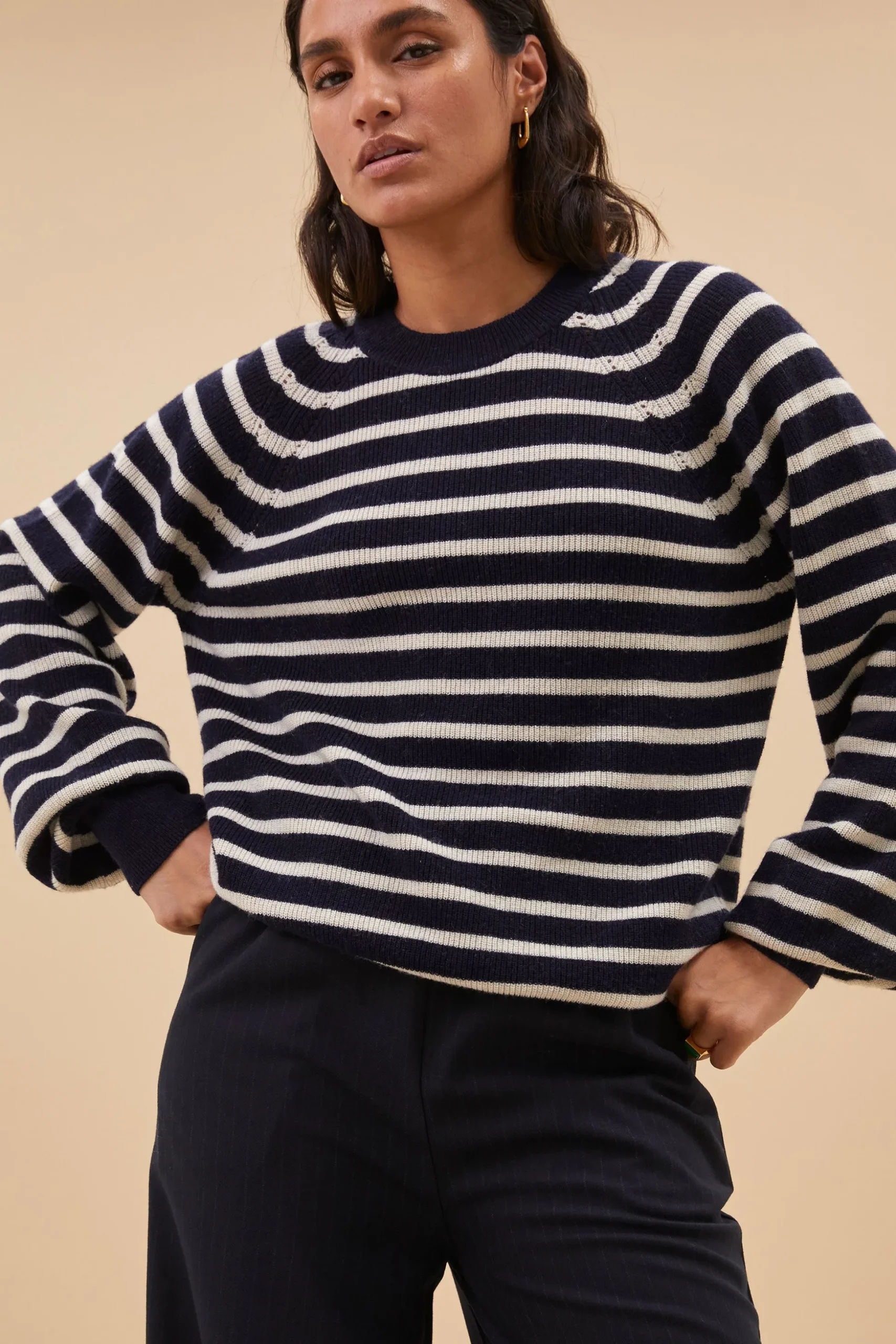 Truien*By bar duccio stripe pullover | midnight