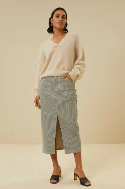 Rokken*By bar elba stripe skirt | jet black