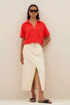 Rokken*By bar elba twill skirt | raw white