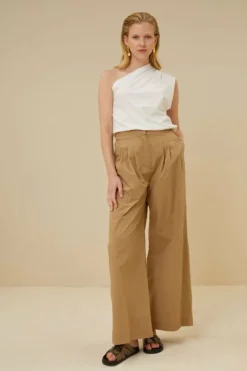 Broeken*By bar eli poplin pant | camel