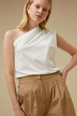 Broeken*By bar eli poplin pant | camel