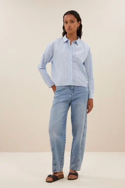 Blouses*By bar elvie stripe chambray blouse | light blue stripe