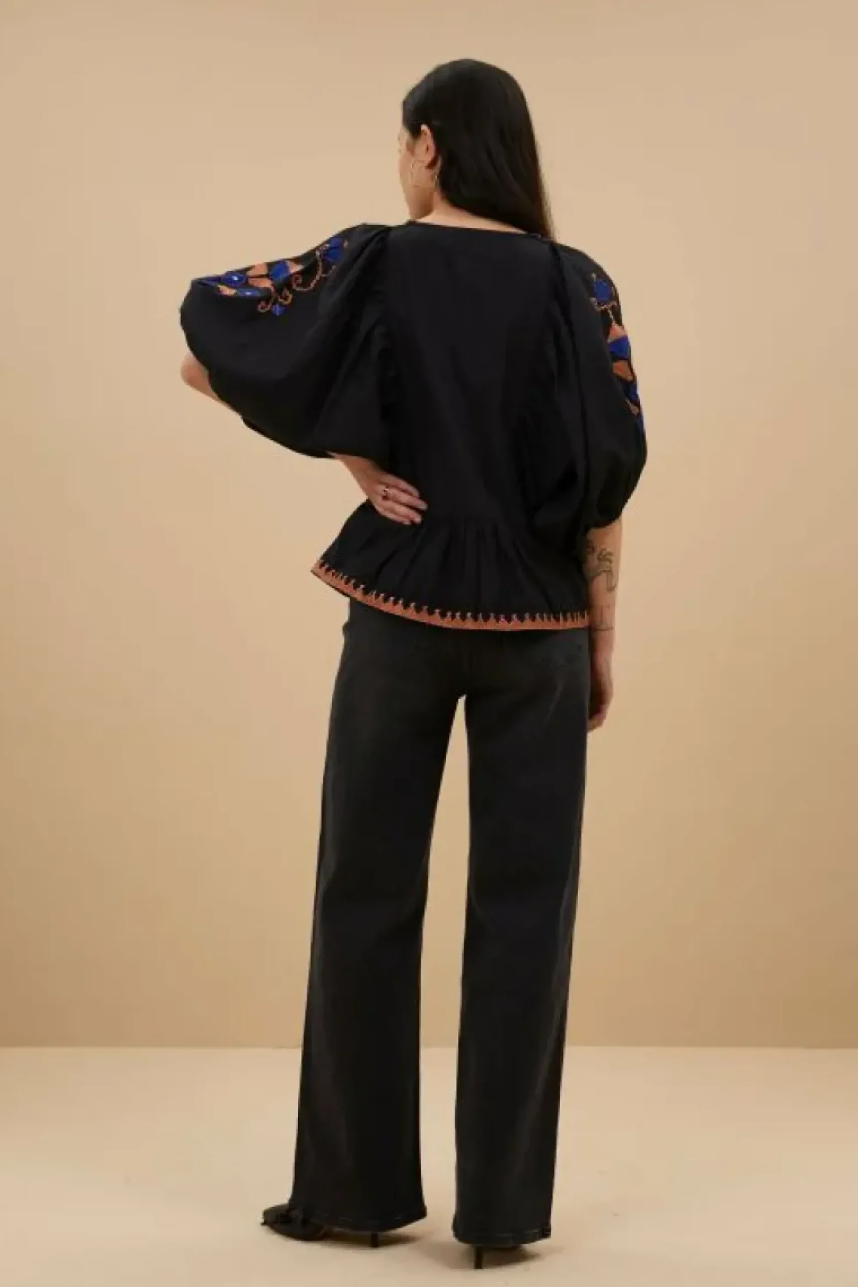 Blouses*By bar gabie embroidery blouse | jet black