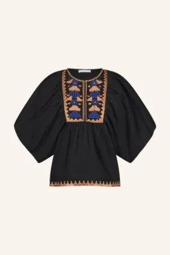 Blouses*By bar gabie embroidery blouse | jet black