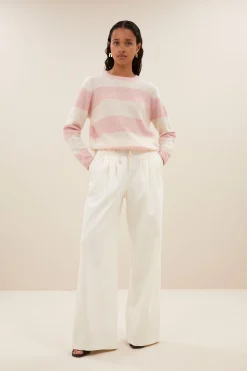 Truien*By bar gwen big stripe pullover | pink big stripe