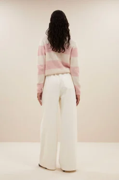 Truien*By bar gwen big stripe pullover | pink big stripe