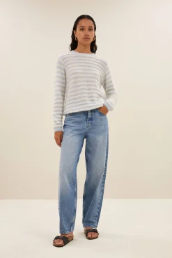 Truien*By bar gwen thin stripe pullover | blue thin stripe