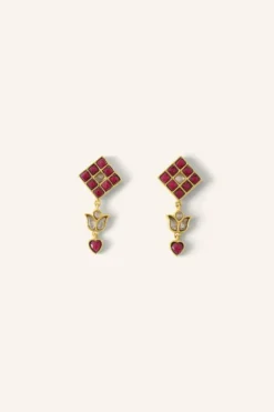 Oorbellen*By bar gyan earring | ruby