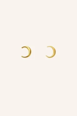 Oorbellen|Sieraden*By bar half moon earring | gold