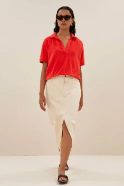 Tops & Shirts*By bar harper slub top | poppy red