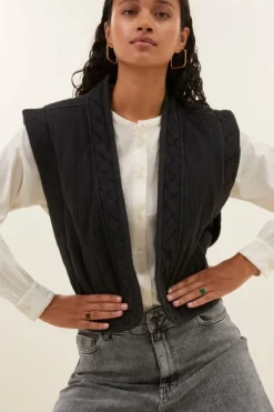 Gilets & Spencers|Jassen*By bar isla embroidery jacket | jet black