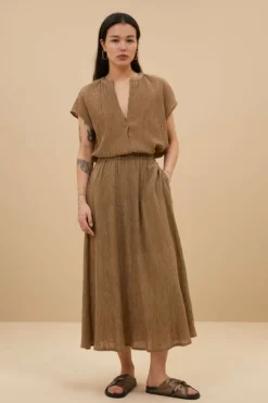Rokken*By bar juta lurex skirt | gold