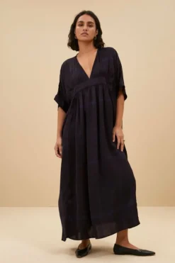 Jurken*By bar kaftan square dress | square print