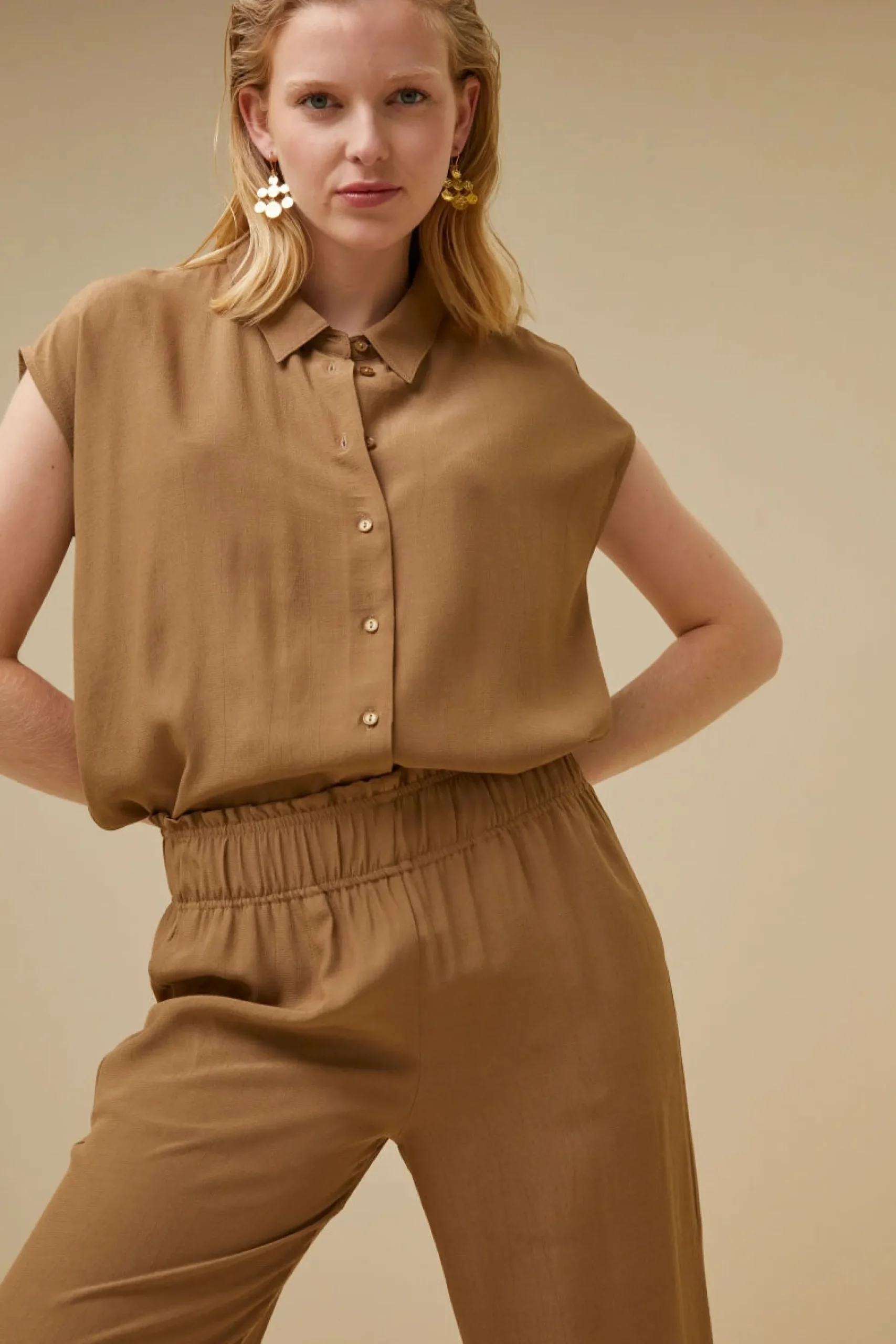 Blouses*By bar kiek viscose top | khaki