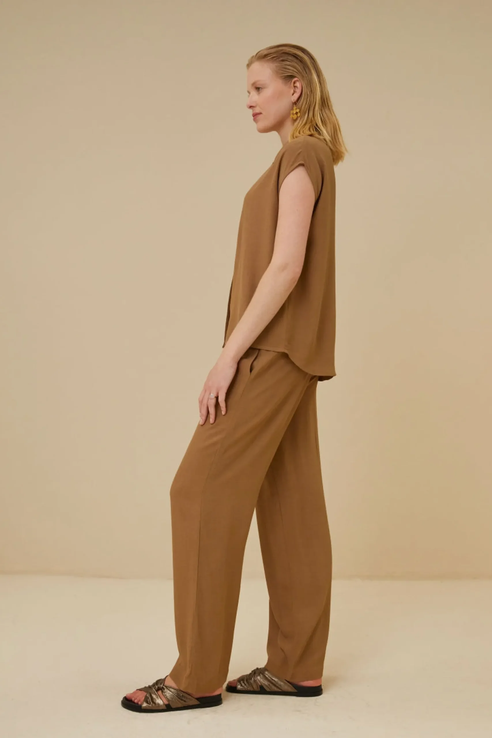 Blouses*By bar kiek viscose top | khaki
