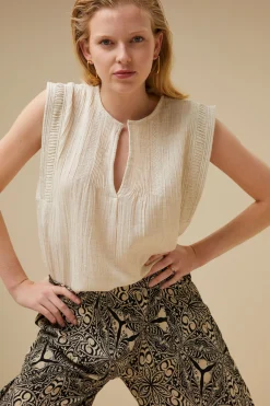 Blouses*By bar lina slub blouse | sand
