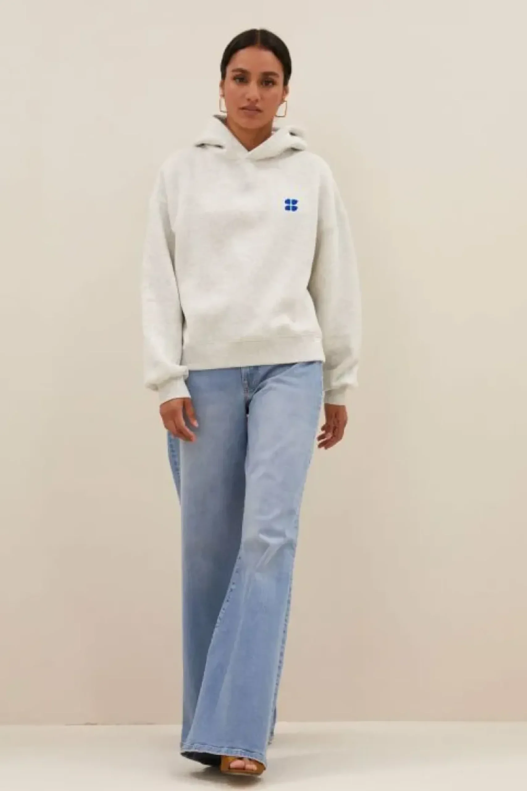 Sweaters|Truien*By bar logo hoodie | light grey melee
