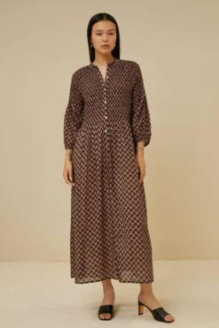 Jurken*By bar loulou leaf dress | leaf print