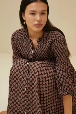 Jurken*By bar loulou leaf dress | leaf print