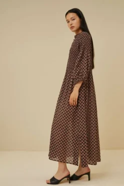 Jurken*By bar loulou leaf dress | leaf print